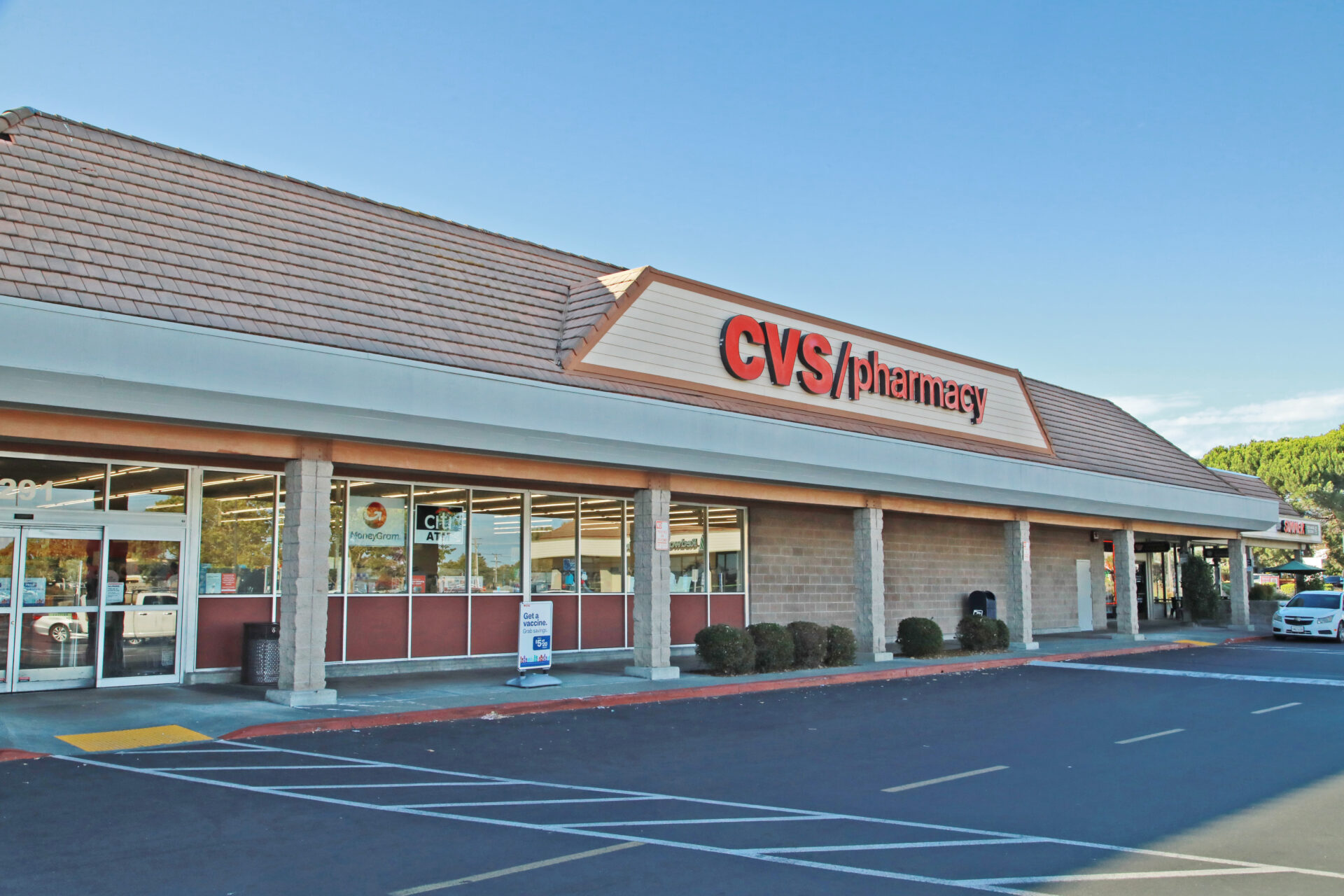 CVS pharmacy storefront on sunny day